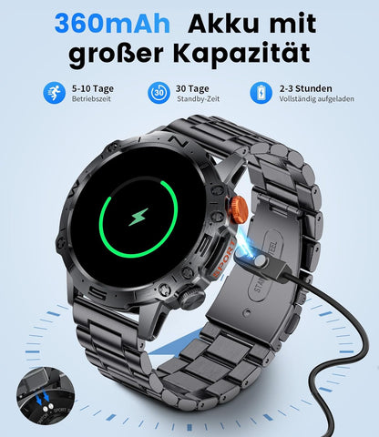 Zelara K60 Herren Smartwatch HD Outdoor Sportuhr Herzfrequenzmonitor / Schlafmonitor