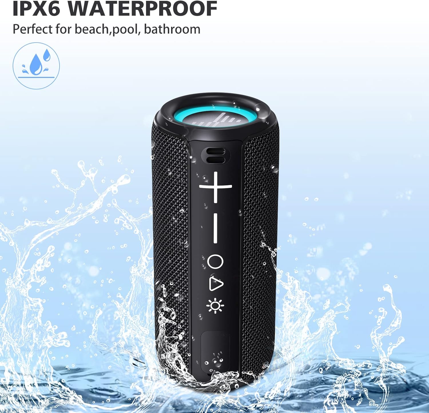 Zelara IPX6 Wasserfester multifunktionaler Outdoor-Stereolautsprecher mit dynamischer Beleuchtung