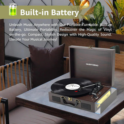 Vintage Plattenspieler Koffer-Stil mit Bluetooth &amp; USB Digital Vinyl Konvertierung