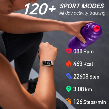 Neue superleichte IP68 wasserdichte Multisport-Fitness-Tracker-Smart-Braun-Armbanduhr für Frauen