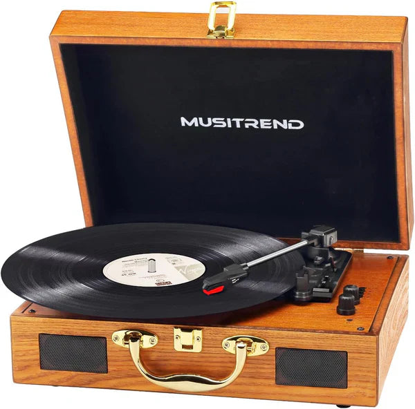 Vintage Plattenspieler Koffer-Stil mit Bluetooth &amp; USB Digital Vinyl Konvertierung