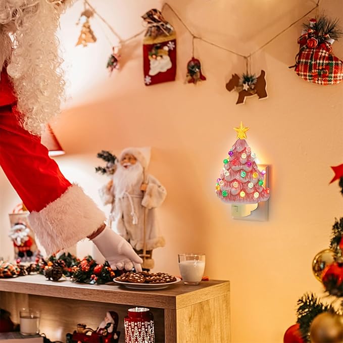Zelara - Keramisches Weihnachtsbaum-Nachtlicht zum Einstecken