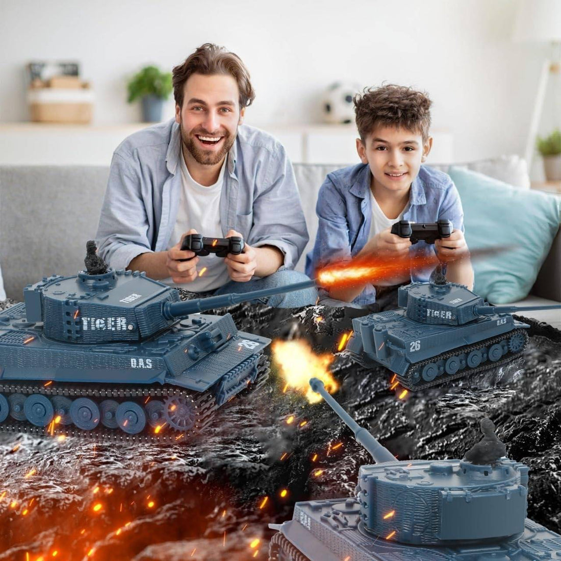 RC Panzer 1:72 mit 360° Turm, Sound &amp; Rückstoß – Realistisches Militärmodell