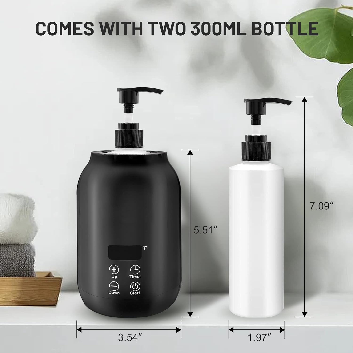 Tragbarer Elektrischer Massageölwärmer 360° – Schnelles Aufheizen, Digitalanzeige, 2 Heizmodi