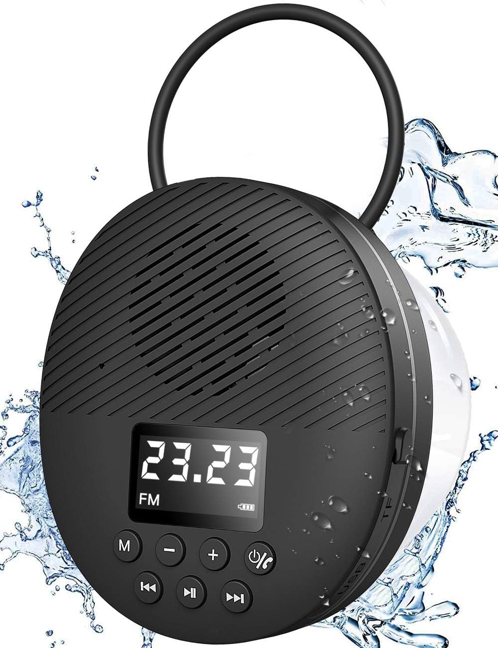 Zelara Super tragbarer wasserfester kabelloser Bluetooth-Lautsprecher mit FM-Radio und Zeitanzeige