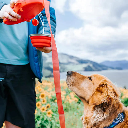 3-in-1 Hundeleine mit Trinkflasche &amp; Kotbeutelspender
