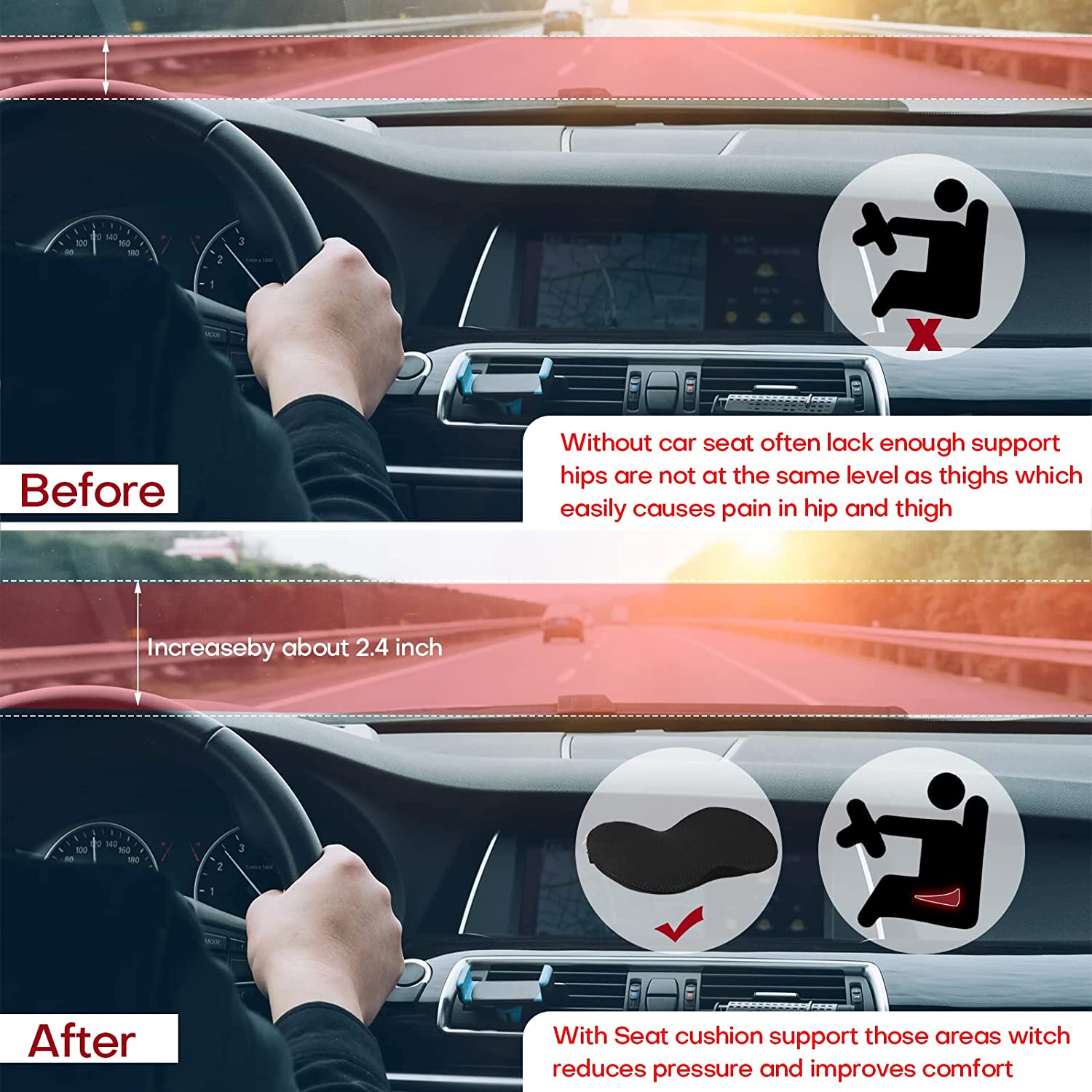 Auto-Booster-Sitzkissen für Erwachsene