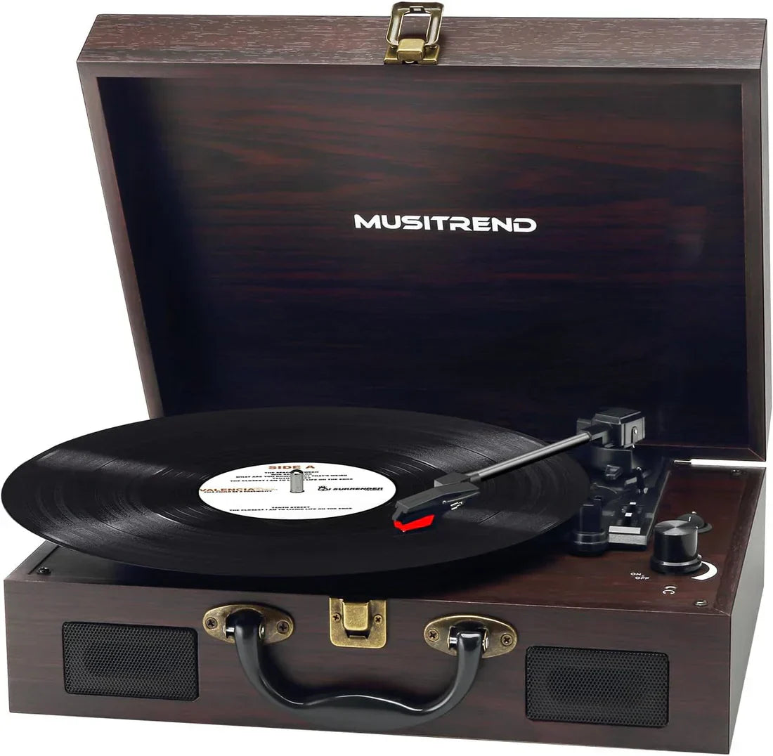 Vintage Plattenspieler Koffer-Stil mit Bluetooth &amp; USB Digital Vinyl Konvertierung