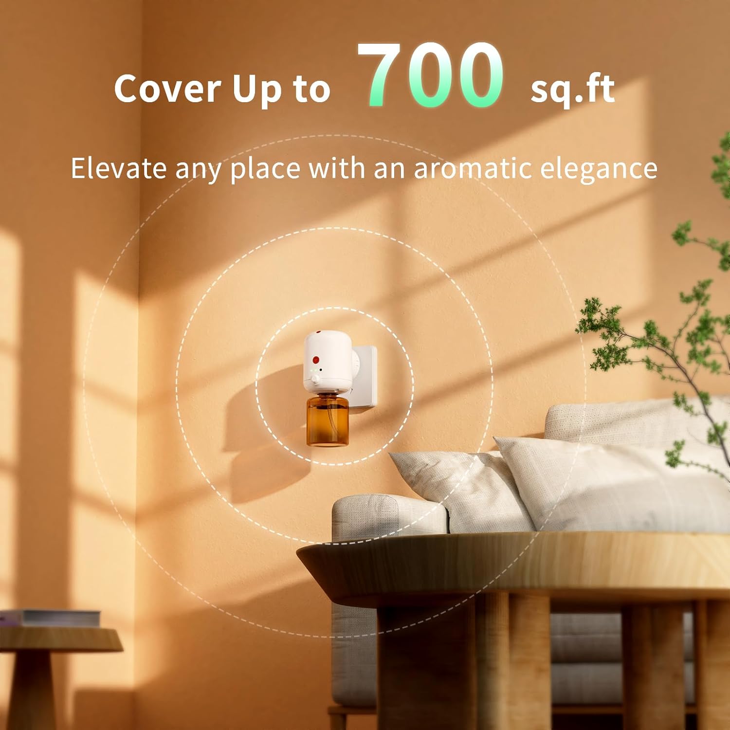 Wasserloser Steckdosen-Duftdiffusor mit Bewegungssensor, 130ml &amp; 4 Geschwindigkeiten