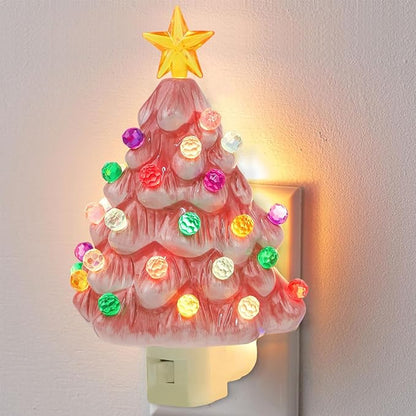 Zelara - Keramisches Weihnachtsbaum-Nachtlicht zum Einstecken
