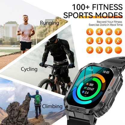 Zelara K61 Militär Fitness Tracker mit Herzfrequenz wasserdichte Smartwatch