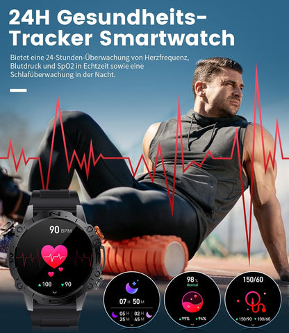 Zelara K60 Herren Smartwatch HD Outdoor Sportuhr Herzfrequenzmonitor / Schlafmonitor