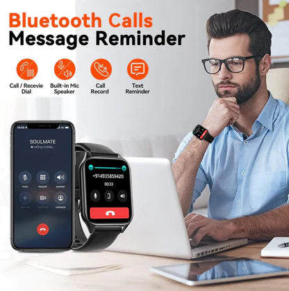 Smartwatch mit Blutwertüberwachung – 2,01&quot; HD, Herzfrequenz, Schlaftracking, GPS, 50+ Sportmodi, IP67