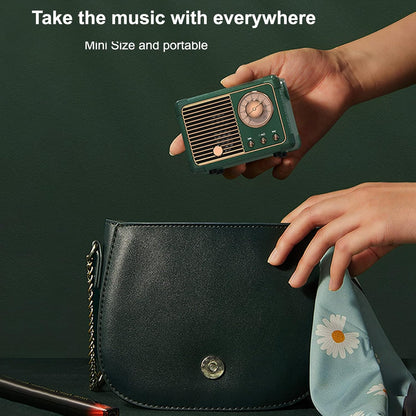 Tragbarer Retro Bluetooth Lautsprecher mit 5.0 Verbindung, klarer Klangqualität und AUX/TF Unterstützung