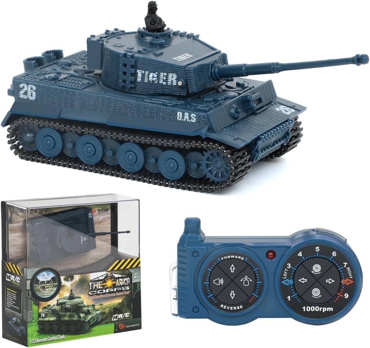 RC Panzer 1:72 mit 360° Turm, Sound &amp; Rückstoß – Realistisches Militärmodell