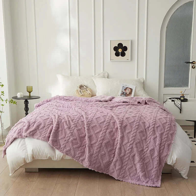 Kuscheldecke - Doppelseitig, Wolloptik, Weich