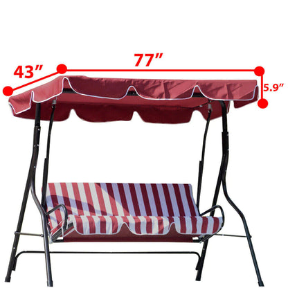 77&quot;X43&quot; Patio Outdoor Garten Schaukel 300D Sonnendach Ersatz Veranda Oberteil Abdeckung Sitz
