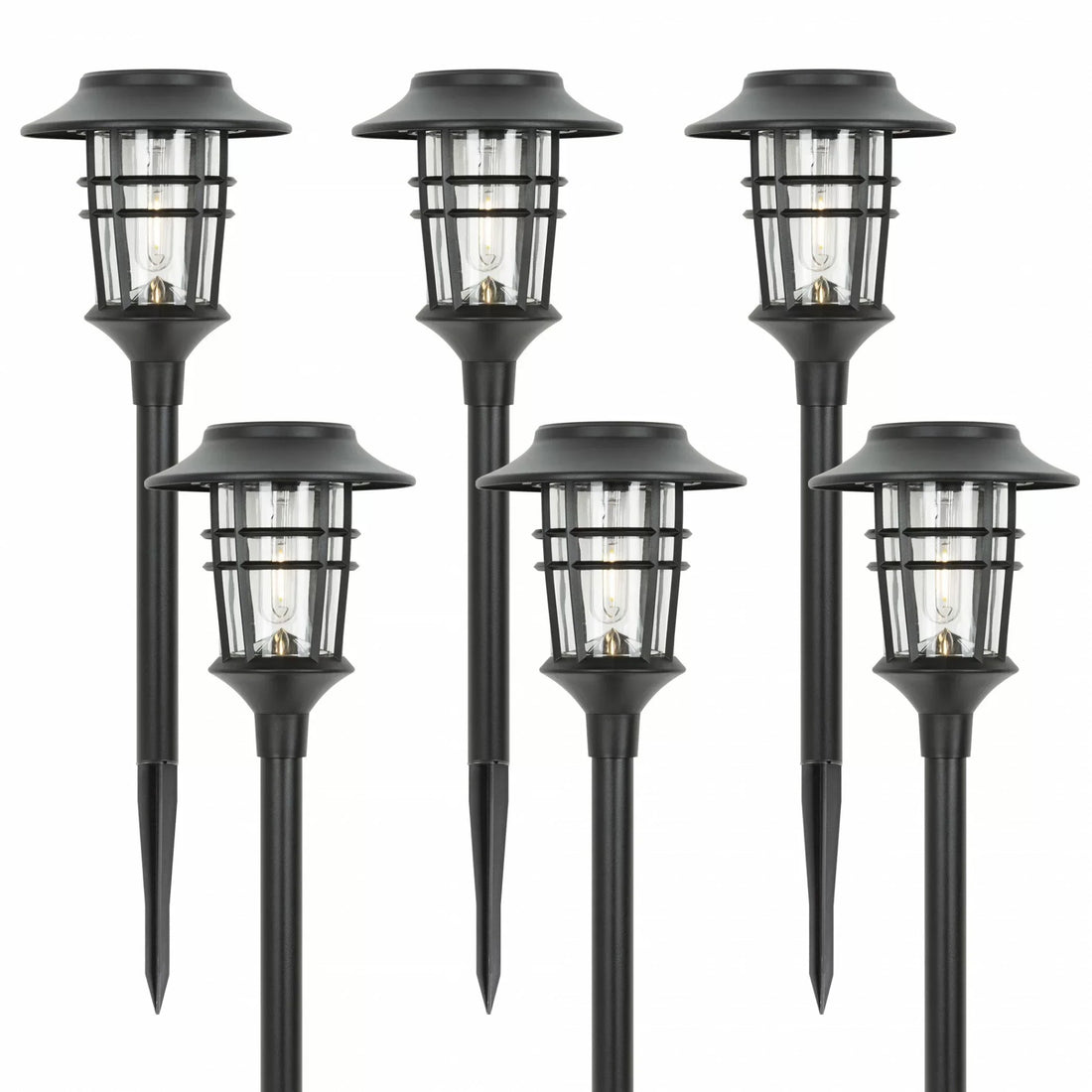 Solar Fackel Set mit 6 LED Gartenlampen