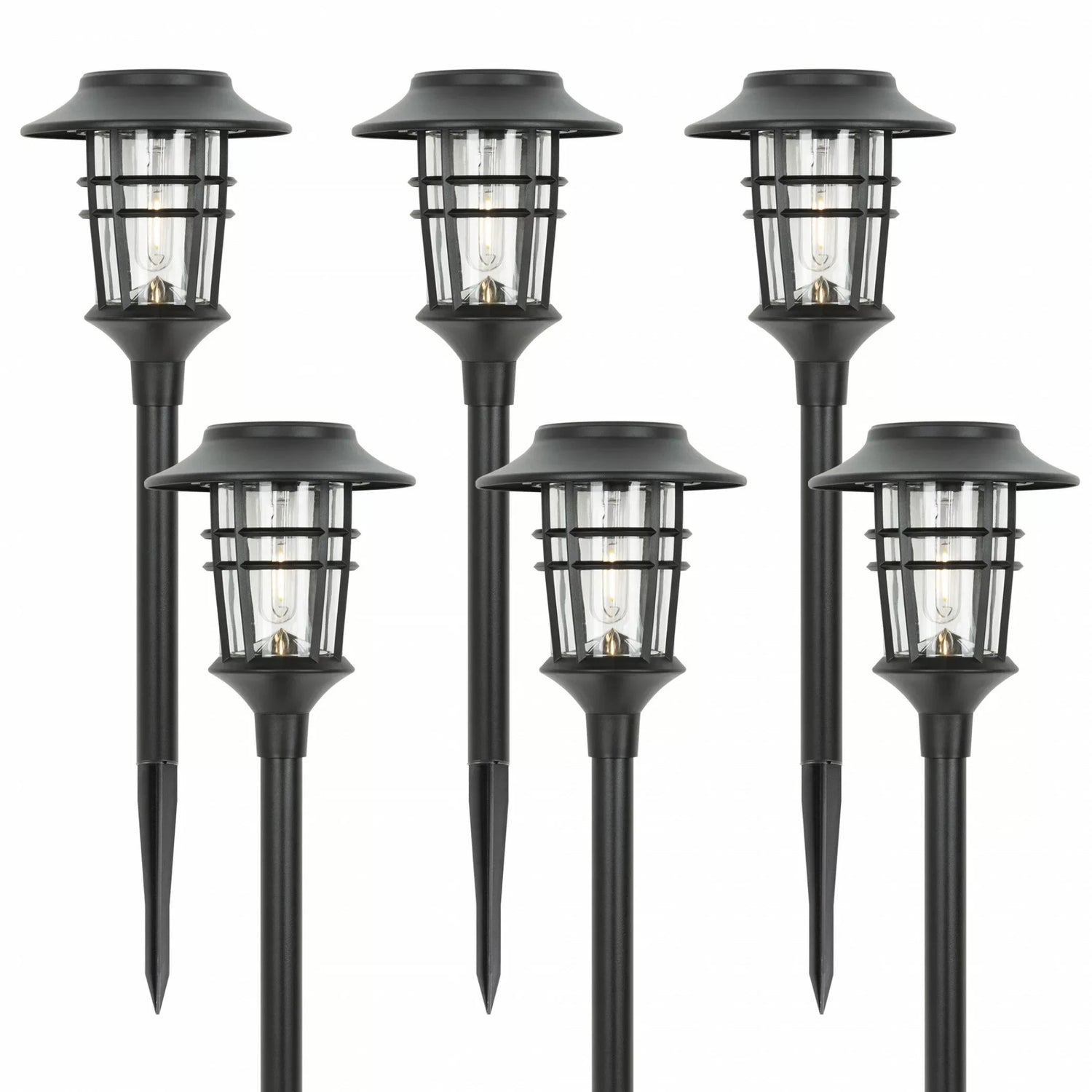 Solar Fackel Set mit 6 LED Gartenlampen