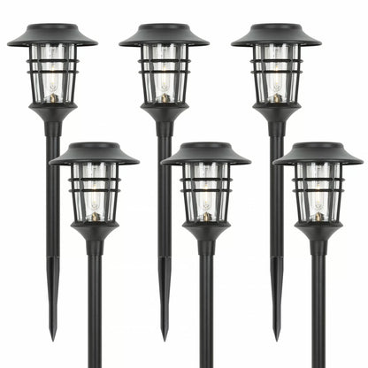 Solar Fackel Set mit 6 LED Gartenlampen