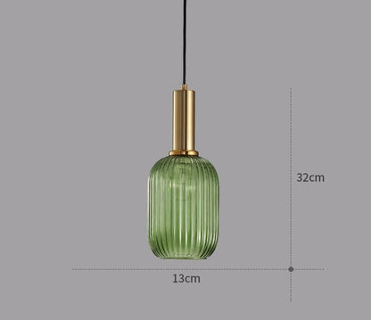Retro Hängeleuchte aus farbigem Glas