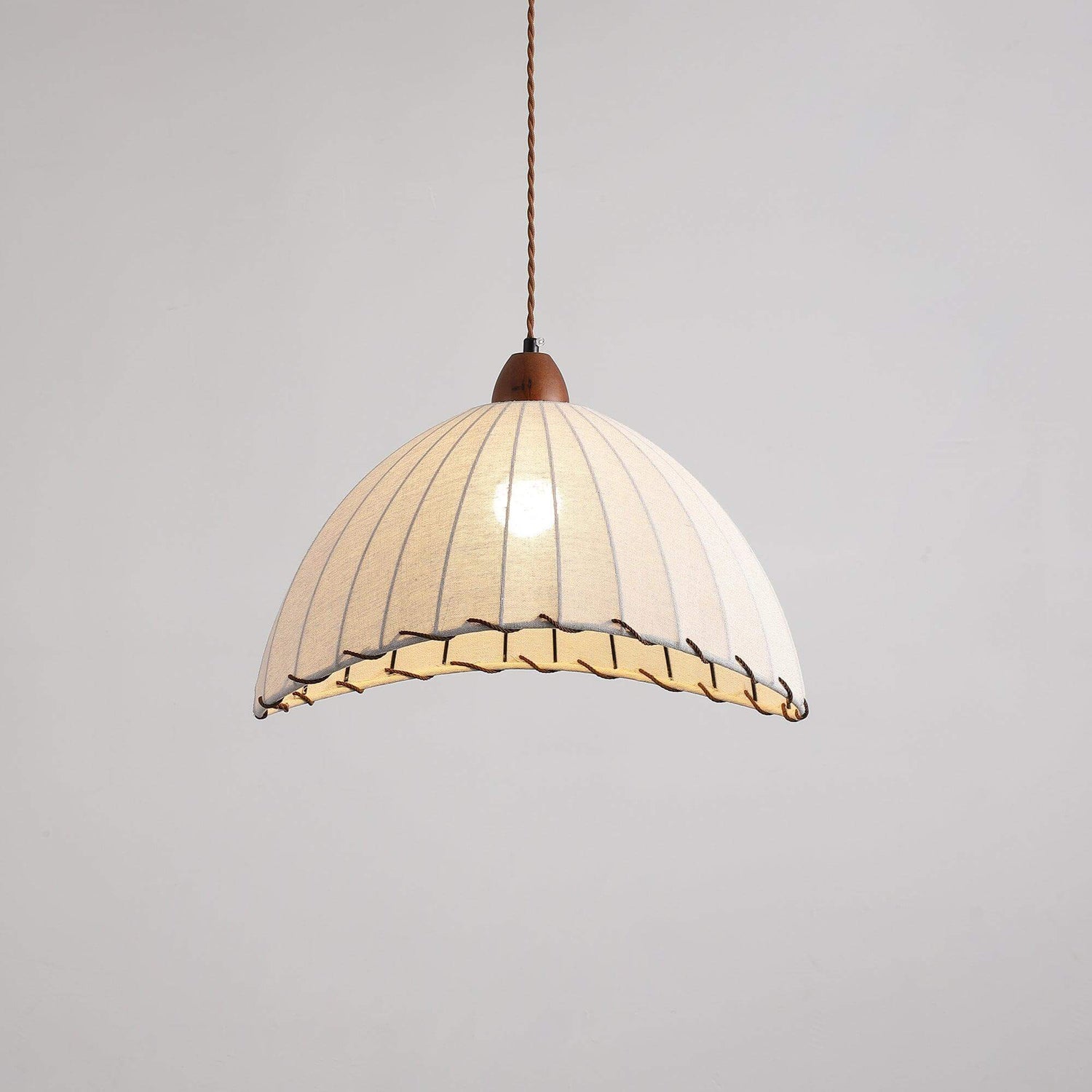 Holz &amp; Stoff Hängeleuchte