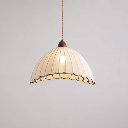 Holz &amp; Stoff Hängeleuchte