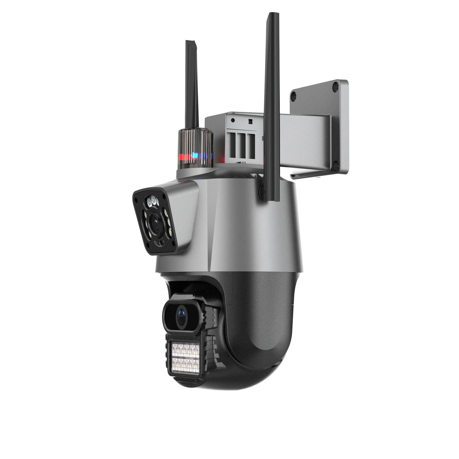 Outdoor Dual-Screen AI Tracking PTZ Wifi Kamera, 3MP+3MP, IR Nachtsicht, Onvif, 2-Wege Audio, iCSee Kompatibel