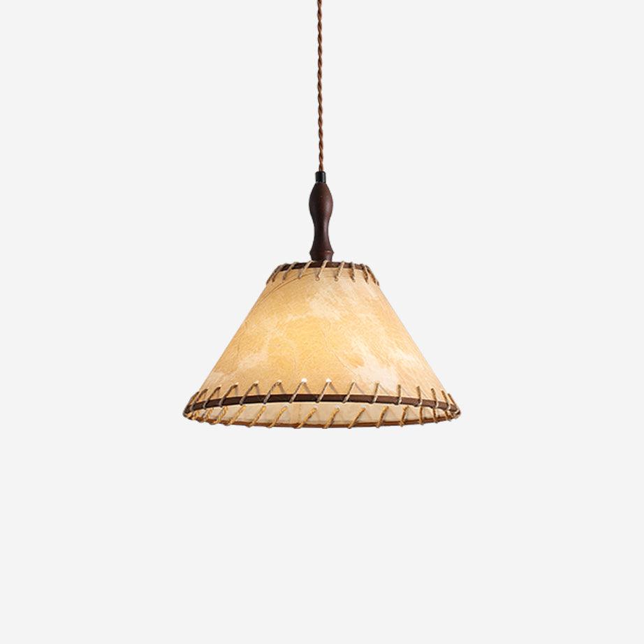 Holz &amp; Stoff Hängeleuchte