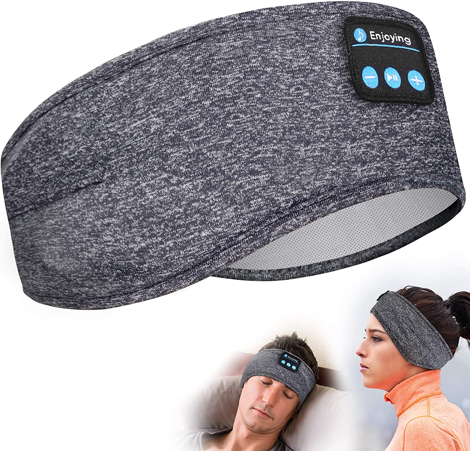 Kabellose Bluetooth-Schlafkopfhörer, Stirnband, dünn, weich, elastisch, bequem, Musik-Ohrhörer, Augenmaske für Seitenschläfer, Sport