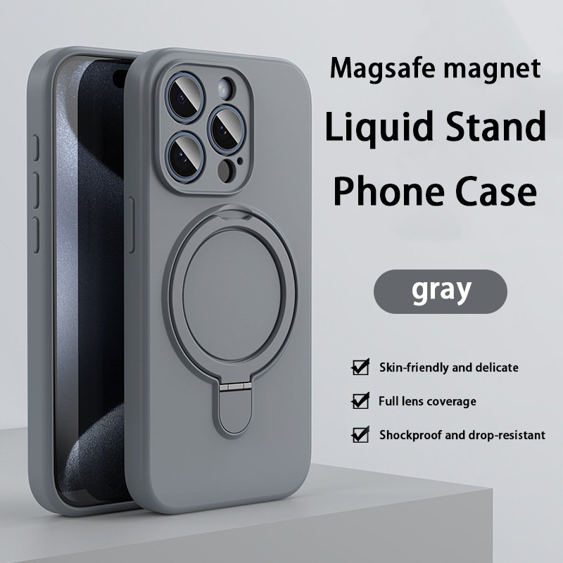 Flüssige Silikonhülle – Integrierter Standfuß &amp; MagSafe-kompatibel