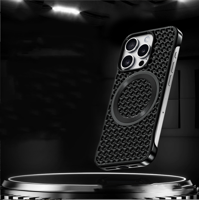 Magnetisches Gehäuse mit Wabenmuster für Apple iPhone – Schutz und Wärmeableitung