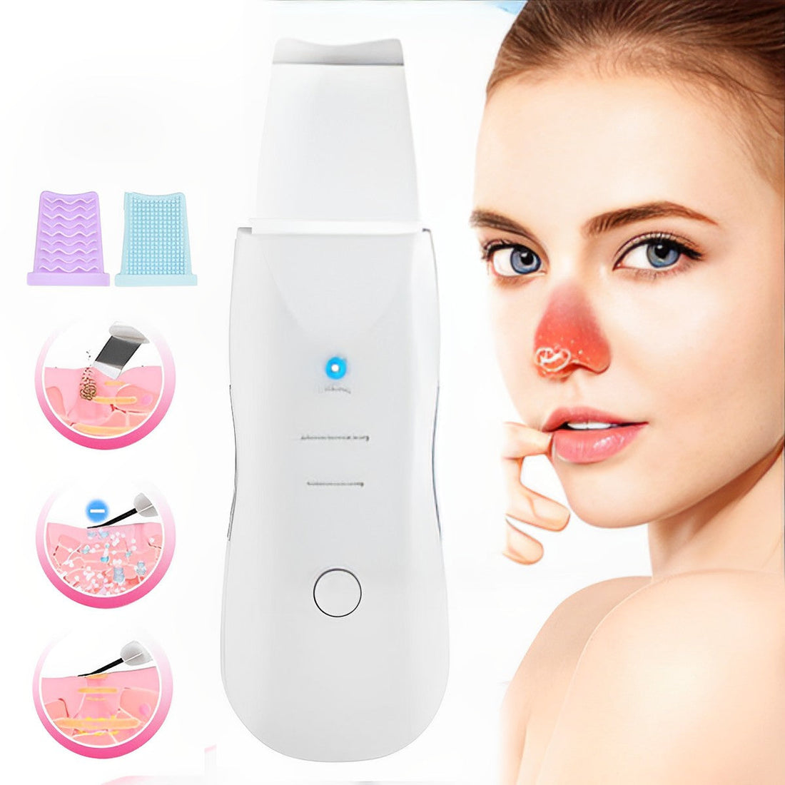 Ultraschall Hautreiniger Spatel mit 3 Modi – Porentiefe Reinigung &amp; Lifting für Gesichtspflege