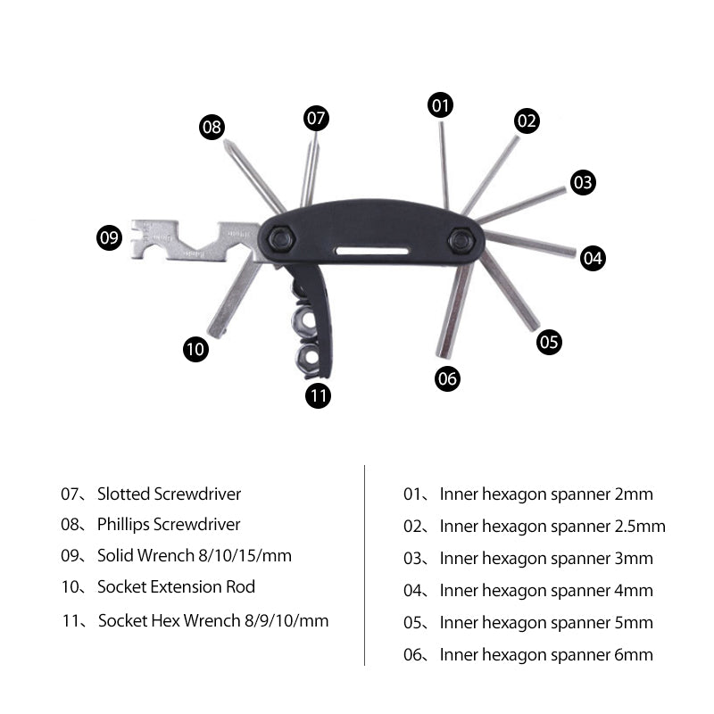 16 in 1 Fahrrad Mechaniker Reparatur Werkzeugset