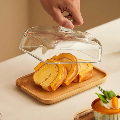 Holz-Butterdose mit Glasdeckel - Elegant &amp; Praktisch