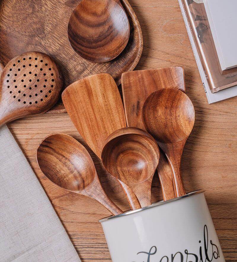 Holz-Küchenhelfer-Set - Natürlich &amp; Langlebig