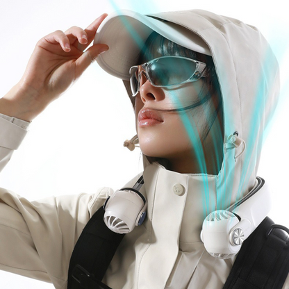 Wiederaufladbarer Nackenventilator – Leicht, Leise &amp; 3-stufig regelbar mit bis zu 10 Std. Laufzeit