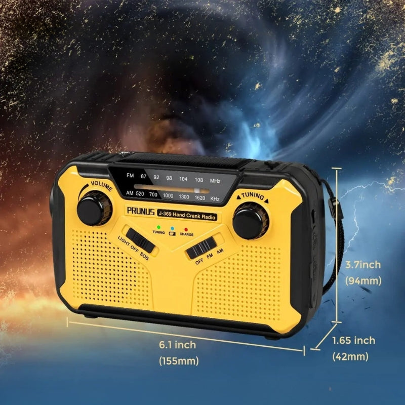 Zelara - Tragbares Notfallradio mit LED Taschenlampe Powerbank und Solaraufladung