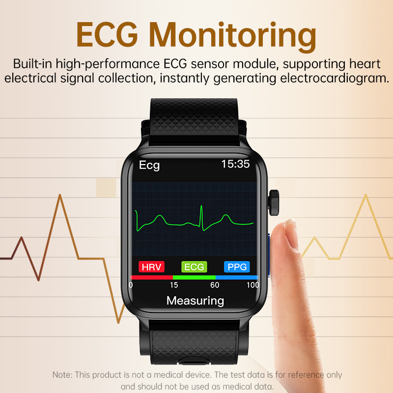 Hochpräzise Airbag-Blutdruck-Smartwatch ECG-Herzfrequenz-Blutzucker Harnsäure Blutfette Blutsauerstoff Schlaf