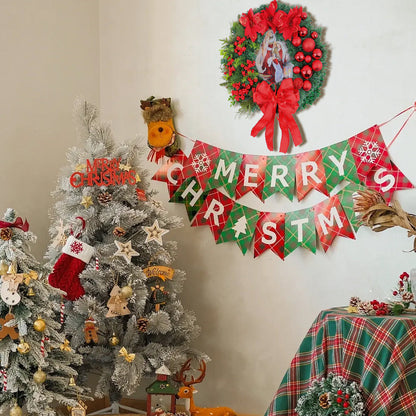 Weihnachtskranz-Ornamente mit Schleife