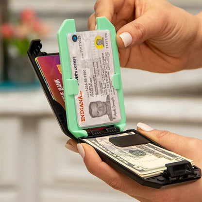 Slim RFID Aluminium Wallet – Auto-Lock &amp; Geldclip