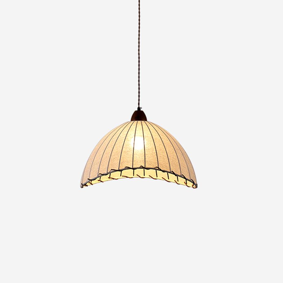 Holz &amp; Stoff Hängeleuchte