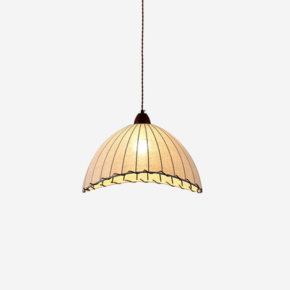 Holz &amp; Stoff Hängeleuchte