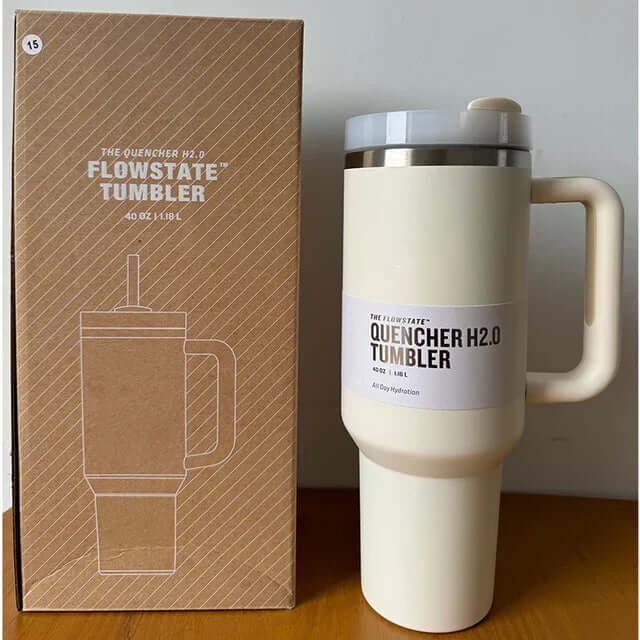 Isolierter Thermobecher 1,2L - Deckel &amp; Strohhalm