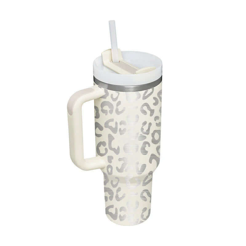Isolierbecher mit Griff &amp; Strohhalm - Kaffeebecher &amp; Wasserflasche