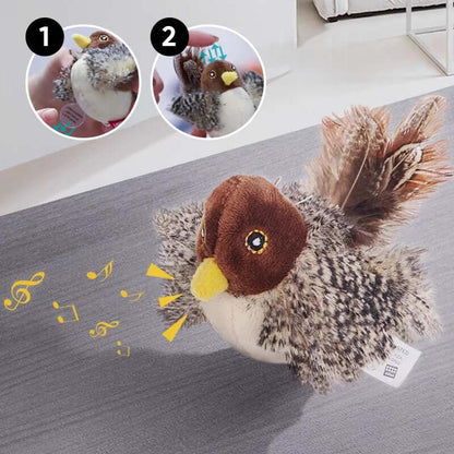 Interaktives Katzenspielzeug Vogel mit Geräuschen