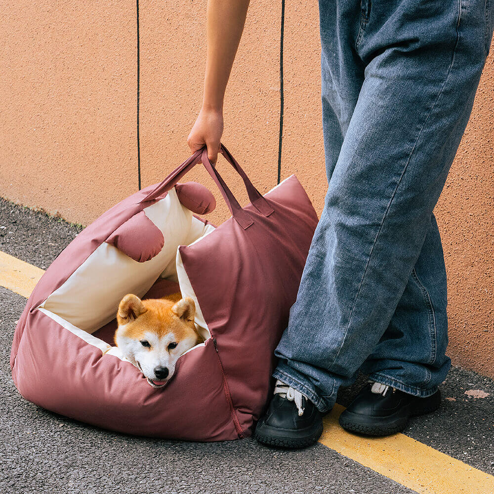 Sicheres Hunde Autobett mit Schutzkissen