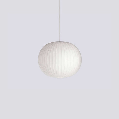 Moderne Hängelampe Weiß - Seide &amp;Stahl