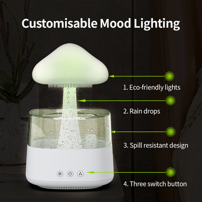 Regenwolken Luftbefeuchter Rain Cloud Humidifier Pilzförmig mit Regentropfen Funktion