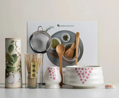 Matcha-Set Sakura │ Keramik, Bambus &amp; Frother